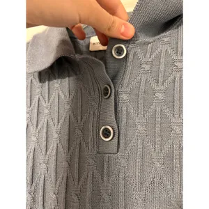 Vintage Alfred Dunner Womens Blue Diamond Knit Short‎ Sleeve Polo Sweater Top M thumbnail 4