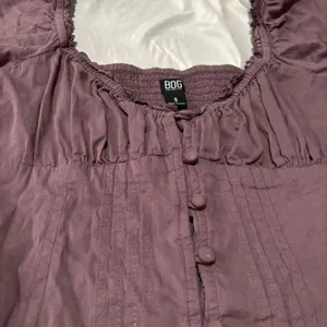 BDG Urban Outfitters Mauve Brown Puff Sleeve Button Front Mini Dress Size Small thumbnail 6