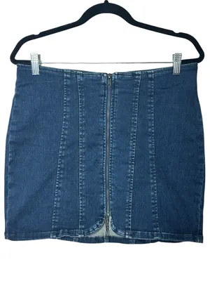 Free People We The Free Layla Denim Miniskirt Size 12 thumbnail 2
