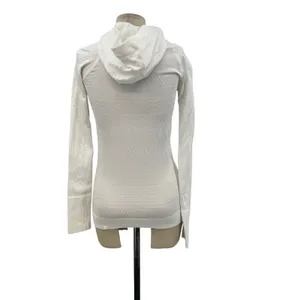 Lululemon Rest Less Hoodie‎ Long Sleeve Seamless Stretch Textured White Size 2 thumbnail 8