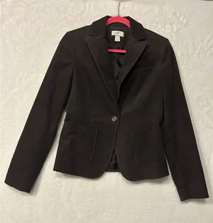 Ann Taylor‎ Loft Womens Corduroy Blazer Jacket Brown Single Button Size 0 thumbnail 1