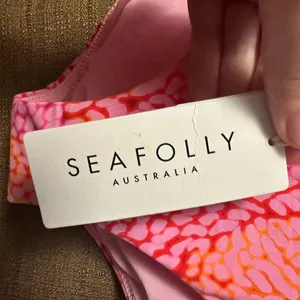 NWT Seafolly Sea Skin Retro High Rise Swim Bikini Bottoms Fuchsia Rose Size 6 thumbnail 2