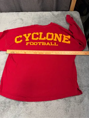 Iowa state Cyclone Football Red Long Sleeve Tee press box large thumbnail 8
