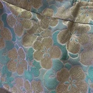 Antonio Melanie Pencil Skirt Women's Size 0 Teal Gold Floral Brocade thumbnail 8