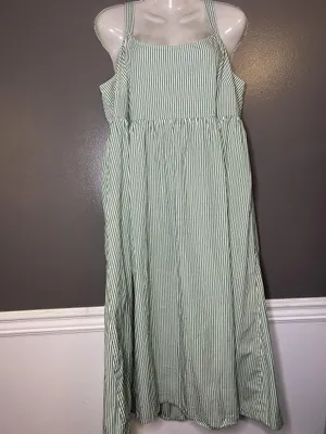 Ava & Viv Dress Womens XXL Green Square Neck Trapeze Midi Sundress Pockets thumbnail 2