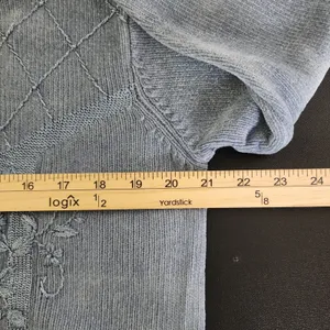 Jenny Cardigan Women XL Blue Floral Embroidered Acid Wash Vintage 90s Librarian thumbnail 4