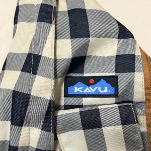 KAVU Rope Bag Sling Backpack Navy White Buffalo Plaid Check‎ Canvas Hiking thumbnail 10