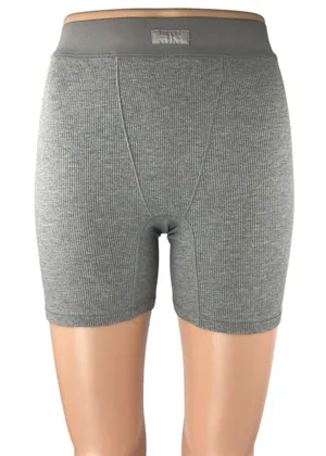 Skims Women's Gray Rib Knit High Waisted Lounge Nightwear Boxer Shorts Size S thumbnail 1