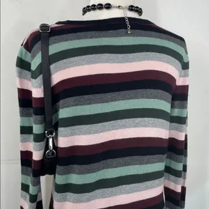 Vince Camuto Multicolor Striped Pullover Sweater size Large thumbnail 11