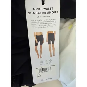 Aloha Island Alo Yoga Black Layered Mesh Lined Sunbathe Shorts‎ thumbnail 3