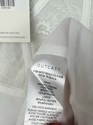 New Outcast Tyanna white mini dress lace sheer size medium FLAW thumbnail 6