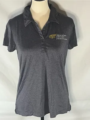 Charles River Apparel Gray WSU Engineering PLTW Embroidered Women’s Polo Small thumbnail 1