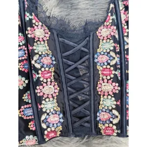 New Victoria’s Secret unlined corset bra floral Embroidered xsmall A-cup thumbnail 3