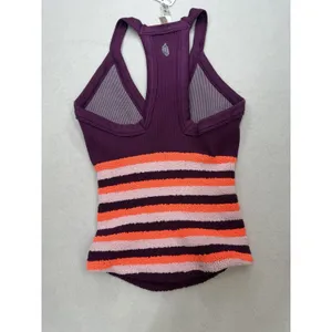 Free People Movement Women's All Clear V Neck Striped Cami Mulberry Size XL NWT thumbnail 4