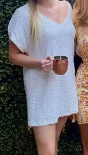 Lulus White Sequin Dress thumbnail 1