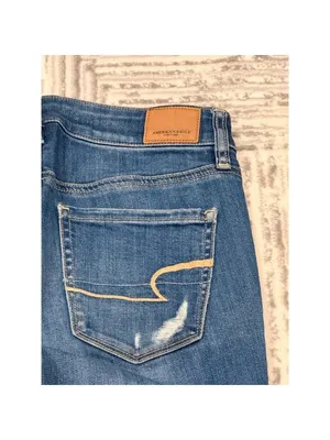American Eagle Outfitters women's size 4 blue distressed Hi-Rise Jegging Jeans thumbnail 6