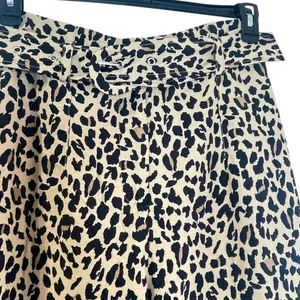 Zara High Waisted Leopard Print Belted Trousers/Pants Size M thumbnail 6
