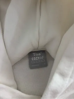 Aritzia white TNA hoodie Cozy AF fleece thumbnail 2
