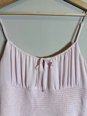 Aritzia Wilfred Genoa Midi Dress Women's Medium Baby Pink Chiffon Formal Wedding thumbnail 8