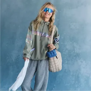 FREE PEOPLE MOVEMENT Away We Go Half Zip Iridescent Sage Stone Size M NEW thumbnail 3