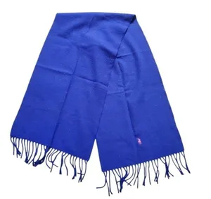 Polo Ralph Lauren Wool Scarf Purple Pink Pony Fringe 58"x12" FLAW HAS HOLE thumbnail 5