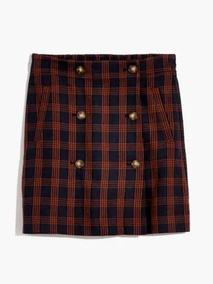 Madewell Plaid Double Breasted Mini Skirt Womens Medium MA984 thumbnail 9