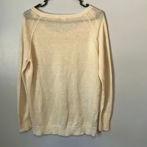 J. Crew 100% linen Cream Pull over Scoop Neck Knit Medium #800 thumbnail 4
