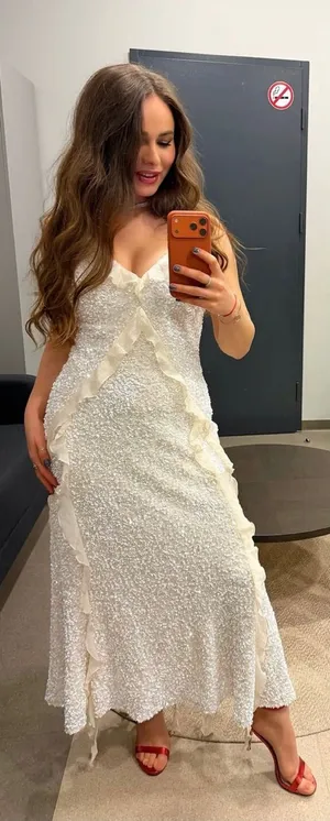 NWT Bardot Marsella Ruffle Sequin Ivory Bridal Coquette Midi Dress thumbnail 1