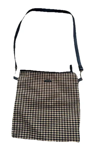 Longaberger Women's Tan and Black Plaid Crossbody Bag Purse 11"x 10"‎ thumbnail 1