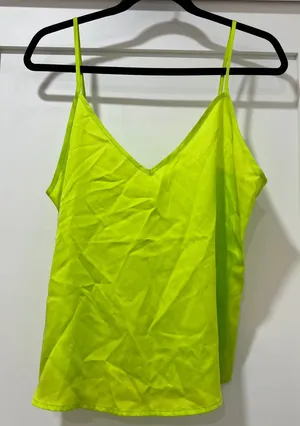 ettitude CleanBamboo Camisole Women Medium Neon Lime Green Bamboo Lyocell Tank thumbnail 1