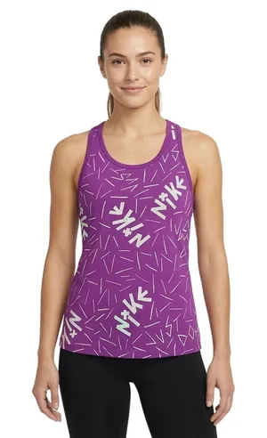 The Nike Tee Purple Allover Graphic Logo Athletic Racerback Tank Small thumbnail 1