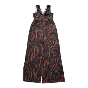 Womens Size L Wide Leg Jumpsuit Zebra Print V Neck Sleeveless thumbnail 2