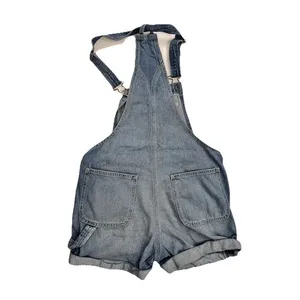 Abercrombie & Fitch Medium Wash Denim Shortalls Overalls XS Utility Bib‎ Pocket thumbnail 2