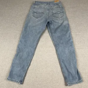 Abercrombie & Fitch Jeans Womens 4 Blue Light Wash High Rise Straight Distressed thumbnail 2