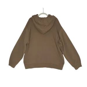 NSF Distressed Terry Hoodie Sz L Brown Oversize Chunky Cozy Boho Trendy Made USA thumbnail 4