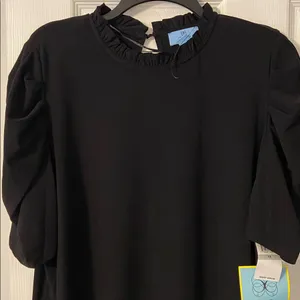 CeCe Elegant Black Women's Blouse size 1X brand new length 25” bust 44” thumbnail 3