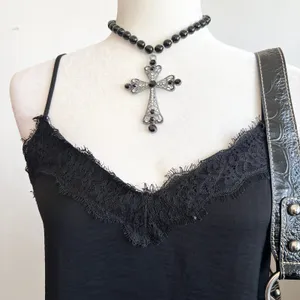 Black Lace Trim‎ Cami Top, Y2K, Coquette, Grunge, Romantic, Sleeveless, XS thumbnail 2