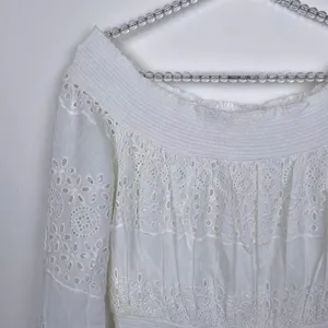 ASTR The Label Solstice Off Shoulder Eyelet Lace Mini Dress in White Small thumbnail 3