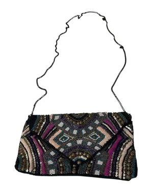 Vintage Beaded Sequin Embroidered Clutch Crossbody Boho‎ Festival Art Deco Bag thumbnail 1