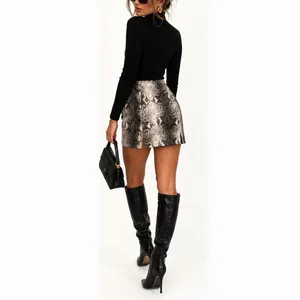Salty Faux Leather Snakeskin Mini Skirt Python Animal Print Women's Sz Medium M thumbnail 2