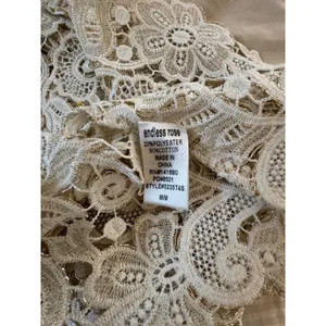 Endless Rose Sheer Cream Lace & Shiny Gold Tank Top thumbnail 9