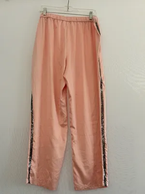 Victoria's Secret Light Pink Satin Pajama Pants Sequin Detail XL thumbnail 2