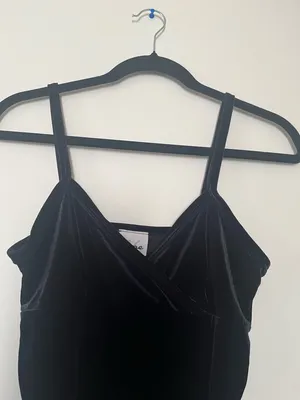 Vintage Y2K Black Velvet Cami Top Medium Romantic Going Out Minimalist Feminine thumbnail 2
