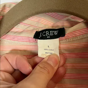J. Crew Pastel Striped Button-Down 100% cotton‎ Shirt Woman’s Large thumbnail 2