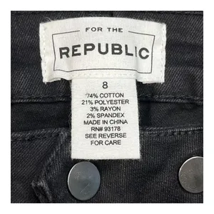 For The Republic Wide Leg Jeans Womens 8 Black Seam Detail Ankle Zip High‎ Rise thumbnail 6