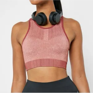 Nike City Ready Dri-fit Jacquard-Knit Sports Bra Women's Size XS Peach thumbnail 7