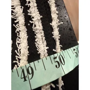 Black White Stripe Flare‎ Leg Pants High Waist Textured Knit Size M thumbnail 8
