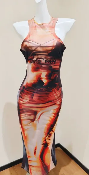 Sleeveless Crew Neck Midi Bodycon Dress thumbnail 1