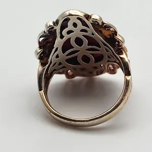 J&T Silver Tone & Red Agate Ring (6) Red thumbnail 6