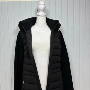 MICHAEL Michael Kors Ultra‎ light weight Black Puffer Jacket with Knit Sleeves M thumbnail 12